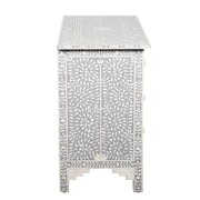 Bone Inlay 4 Drawer Chest of Drawers - Grey Floral - Abacus and Hunt
