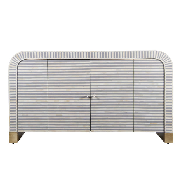 Bone Inlay Waterfall Buffet - Dark Grey Stripe