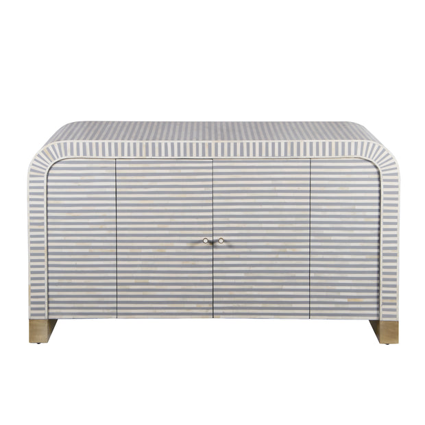 Bone Inlay Waterfall Buffet - Dark Grey Stripe