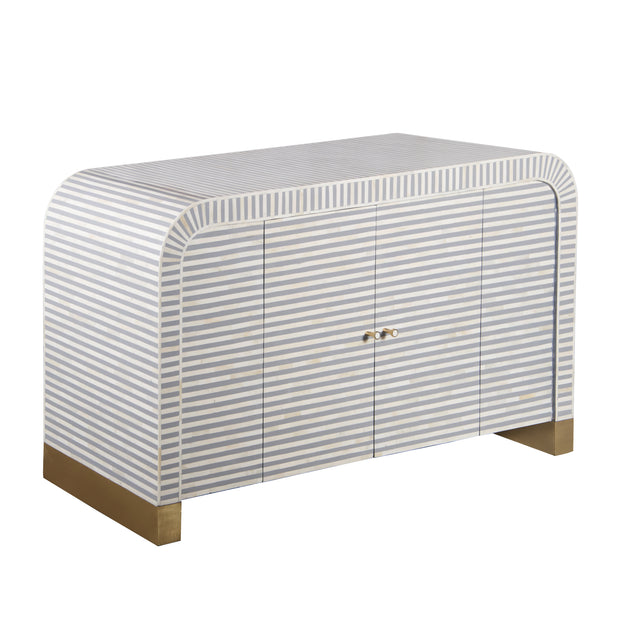Bone Inlay Waterfall Buffet - Dark Grey Stripe