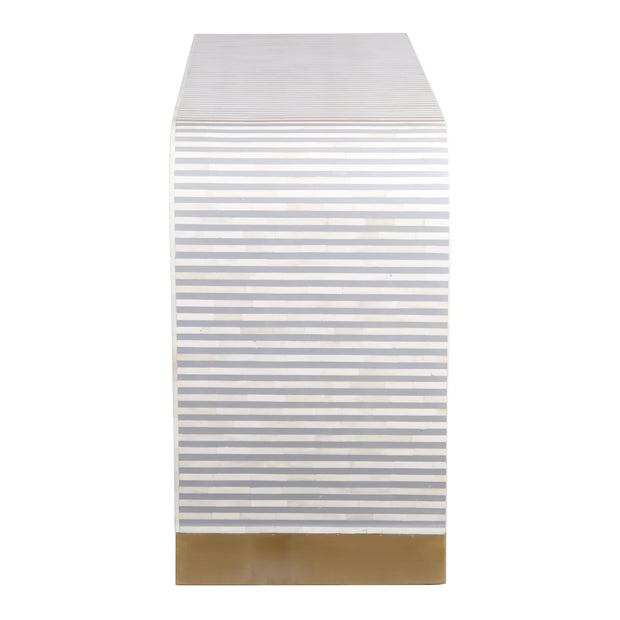 Bone Inlay Waterfall Buffet - Dark Grey Stripe