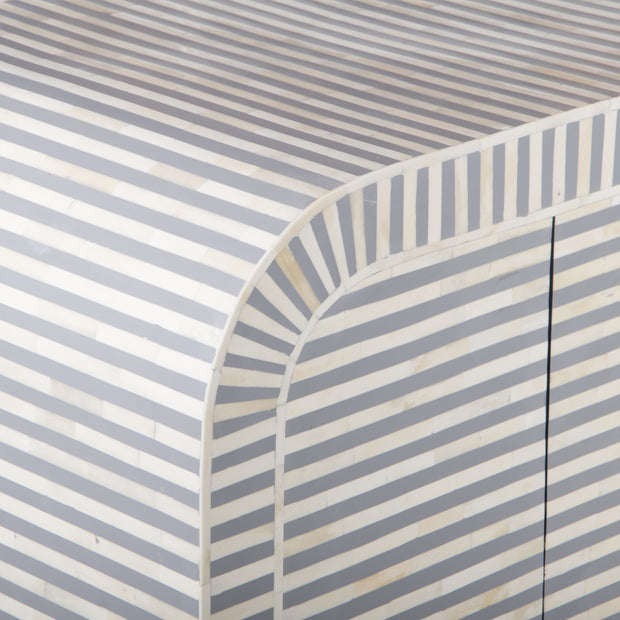 Bone Inlay Waterfall Buffet - Dark Grey Stripe