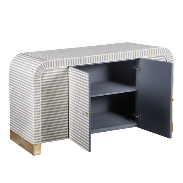Bone Inlay Waterfall Buffet - Dark Grey Stripe