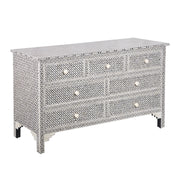 Bone Inlay 7 Drawer Chest of Drawers - Black Geometric