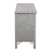 Bone Inlay 7 Drawer Chest of Drawers - Black Geometric