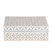 Bone Inlay Box Medium - Grey Geometric