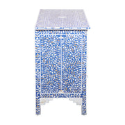 Mother of Pearl Inlay 4 Drawer Chest of Drawers - Blue Floral - Abacus and Hunt