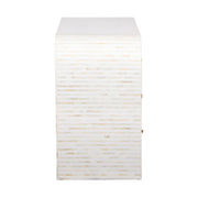 Bone Inlay 4 Drawer Chest of Drawers - Waterfall / Curved - White