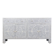 Bone Inlay Buffet Chest of Drawers - Grey Floral Scroll