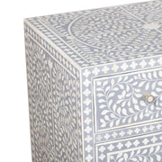 Bone Inlay Buffet Chest of Drawers - Grey Floral Scroll