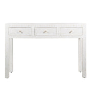Bone Inlay 3 Drawer Hall Table or Side Table - White Floral