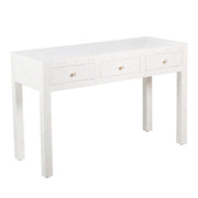 Bone Inlay 3 Drawer Hall Table or Side Table - White Floral