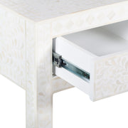 Bone Inlay 3 Drawer Hall Table or Side Table - White Floral