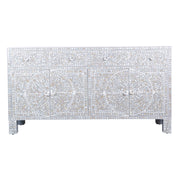 Mother of Pearl Inlay Buffet / Chest of Drawers - Grey Floral Scroll