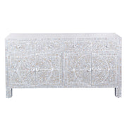 Mother of Pearl Inlay Buffet / Chest of Drawers - Grey Floral Scroll