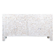 Mother of Pearl Inlay Buffet / Chest of Drawers - White Floral Scroll