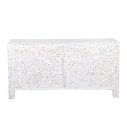 Mother of Pearl Inlay Buffet / Chest of Drawers - White Floral Scroll