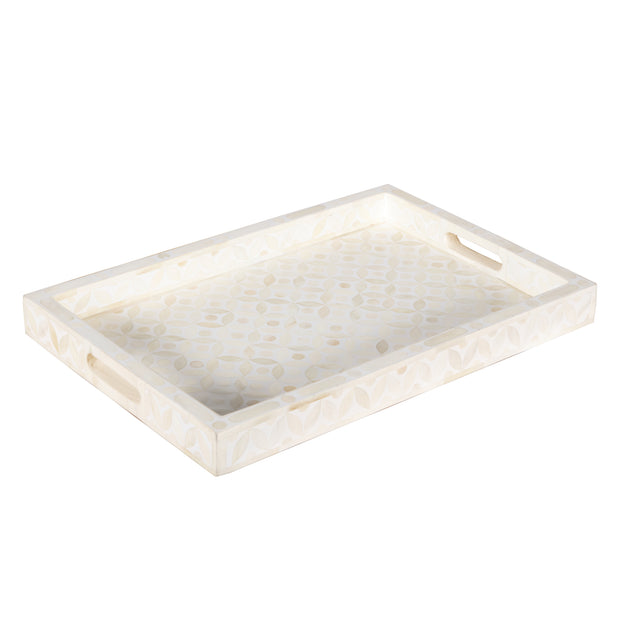 Bone Inlay Tray (Medium) - White Geometric
