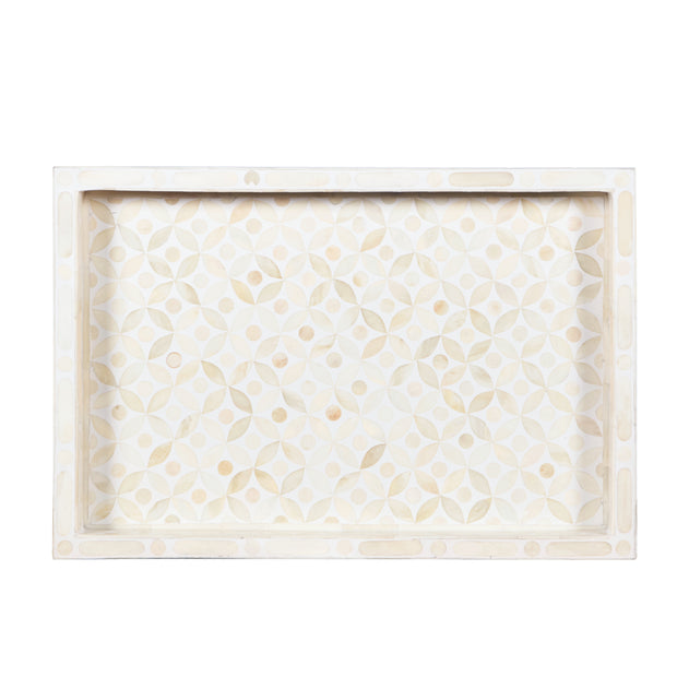 Bone Inlay Tray (Medium) - White Geometric