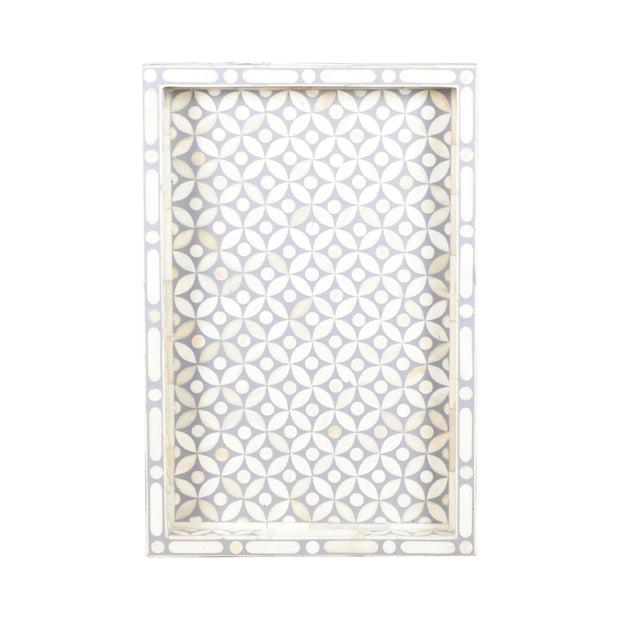 Bone Inlay Tray (Medium) - Grey Geometric