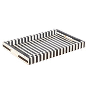 Bone Inlay Tray (Medium) - Black & White Stripe