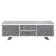 Large Bone Inlay TV / Entertainment Sideboard - Black Fish Scale