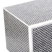 Large Bone Inlay TV / Entertainment Sideboard - Black Fish Scale