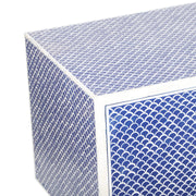 Large Bone Inlay TV / Entertainment Sideboard - Indigo Blue Fish Scale