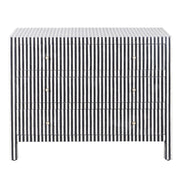 Bone Inlay 3 Drawer Chest of Drawers - Black Stripe / Lines