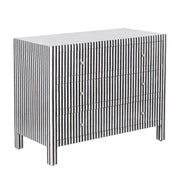 Bone Inlay 3 Drawer Chest of Drawers - Black Stripe / Lines