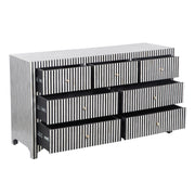 Bone Inlay 7 Drawer Chest of Drawers - Black Lines