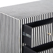 Bone Inlay 7 Drawer Chest of Drawers - Black Lines