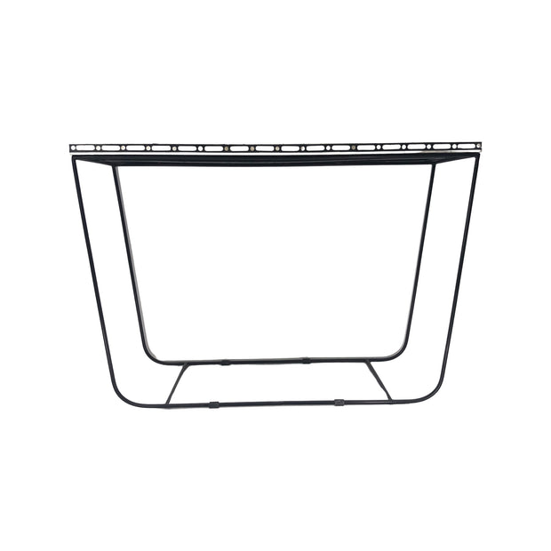 Bone Inlay Hall or Console Table - Black Floral