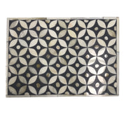 Bone Inlay Box Small - Dark Grey Geometric