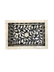 Bone Inlay Tray (Small) - Black Floral