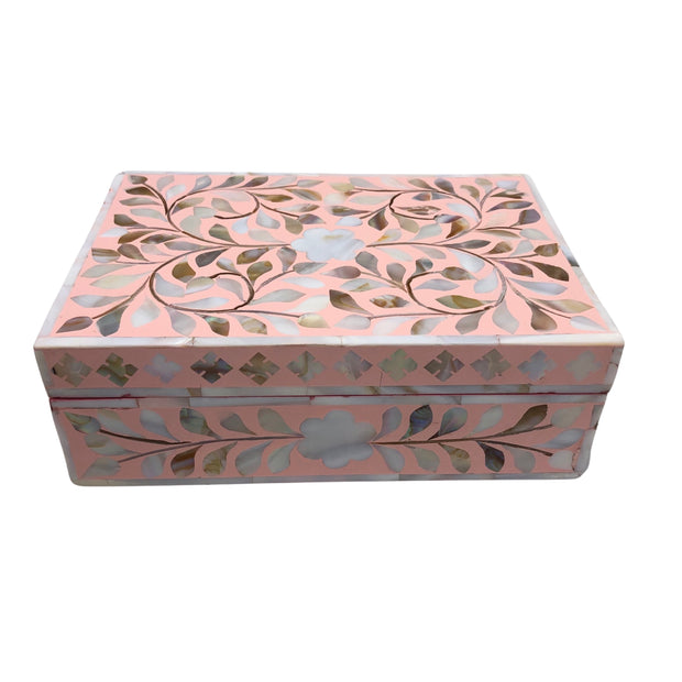 Mother of Pearl Inlay Box Small - Pink Floral
