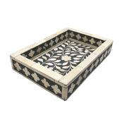 Bone Inlay Tray (Small) - Dark Grey Floral