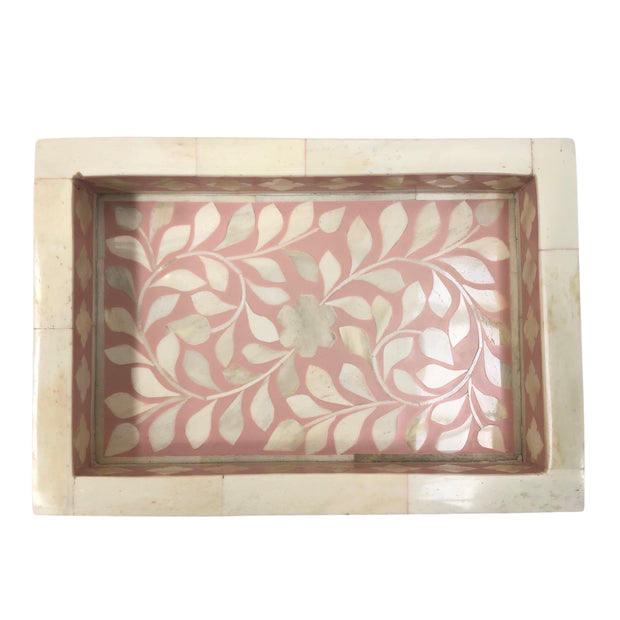 Bone Inlay Tray (Small) - Pink Floral