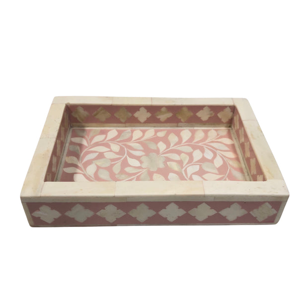 Bone Inlay Tray (Small) - Pink Floral