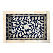 Bone Inlay Tray (Small) - Navy Blue Floral