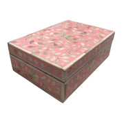 Bone Inlay Box Small - Pink Floral