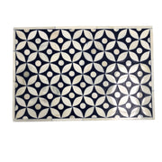 Bone Inlay Box (Large) - Navy Geometric