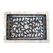 Mother of Pearl Inlay Tray (Small) - Dark Grey Floral
