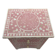 PINK UNICORN Bone Inlay Bedside Table, 2 Drawer "The Estelle" in Deep Pink