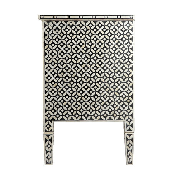 Bone Inlay 2 Drawer Buffet - Black Geometric - Abacus and Hunt Melbourne | Unique Furniture