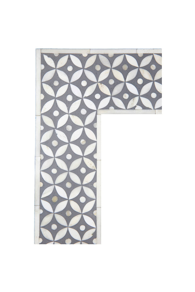 Bone Inlay Mirror - Grey Geometric - Abacus and Hunt Melbourne | Unique Furniture