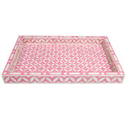 Bone Inlay Tray (Medium) - Pink Geometric - Abacus and Hunt Melbourne | Unique Furniture