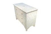 Bone Inlay 4 Drawer Chest of Drawers - White Floral