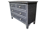 Copy of Bone Inlay 4 Drawer Chest of Drawers - Black Fish Scale - Abacus and Hunt