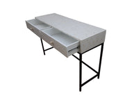 Bone Inlay 2 Drawer Side Table - White Floral - Abacus and Hunt